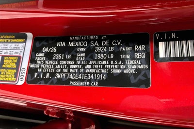 2026 Kia K4 LX