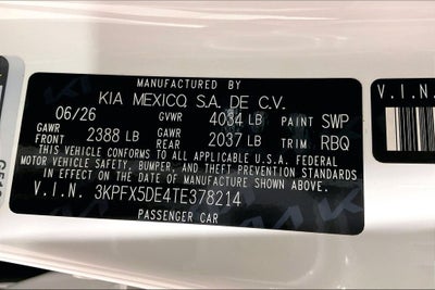 2026 Kia K4 EX