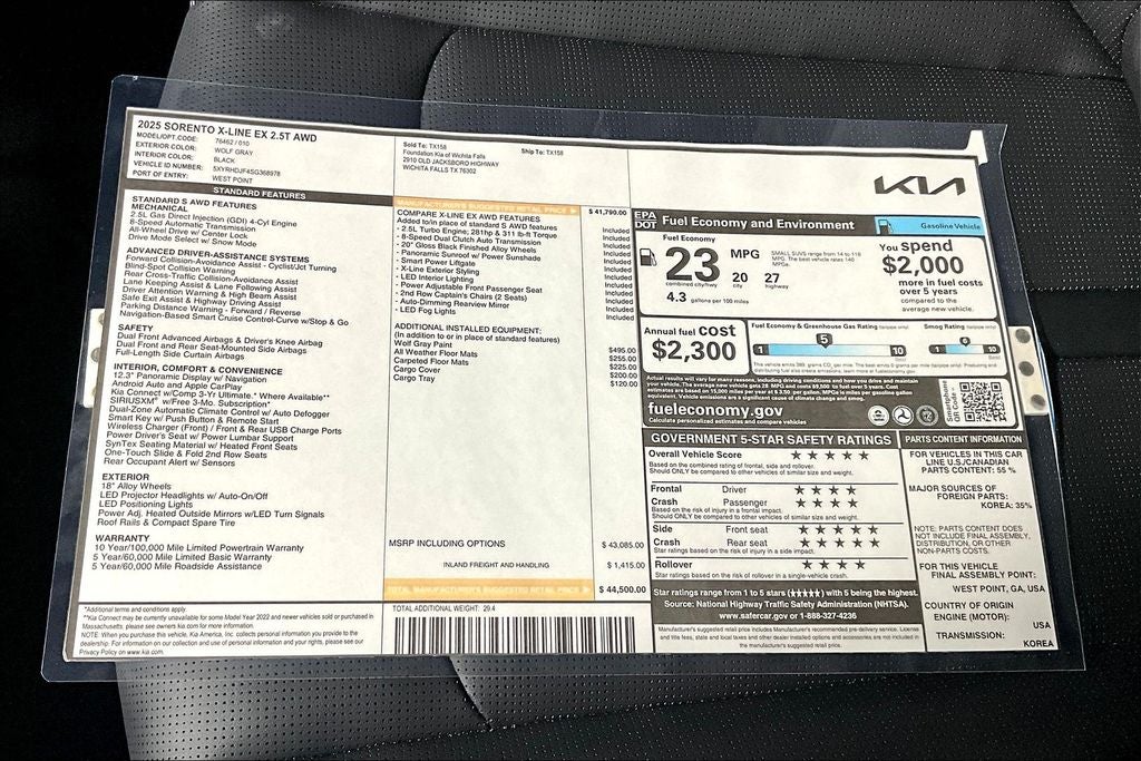 2025 Kia Sorento X-Line EX