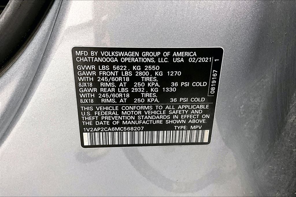 2021 Volkswagen Atlas 2.0T S