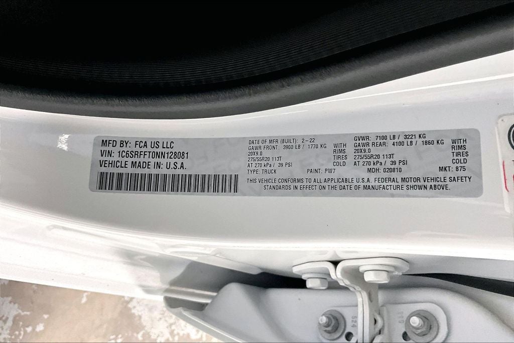 2022 RAM 1500 Big Horn Crew Cab 4x4 5'7' Box