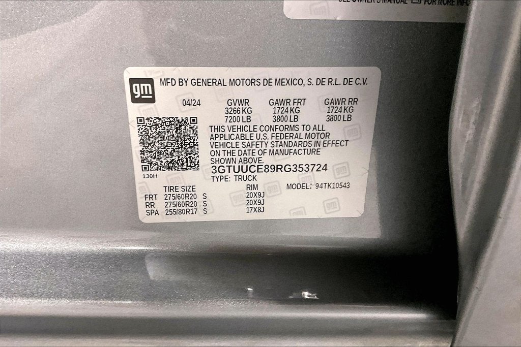 2024 GMC Sierra 1500 4WD Crew Cab Short Box Elevation with 3SB