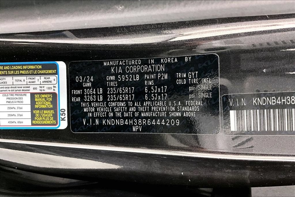 2024 Kia Carnival MPV LX Seat Package